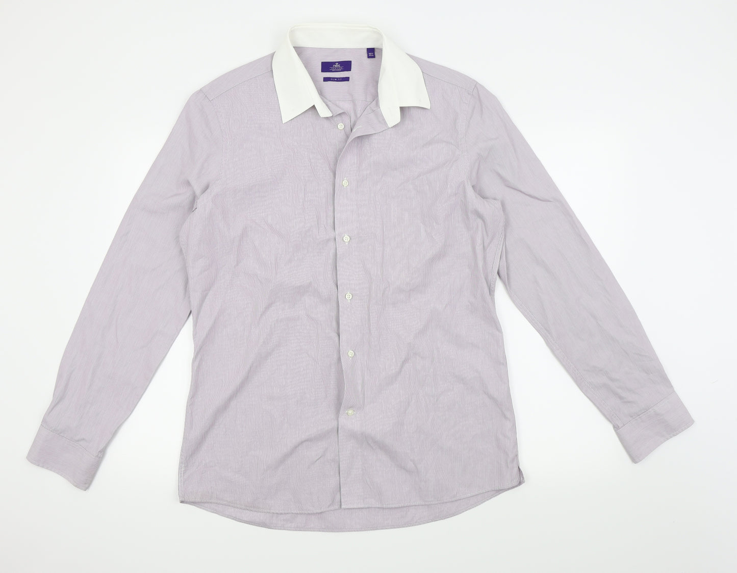 NEXT Mens Purple    Button-Up Size 16.5