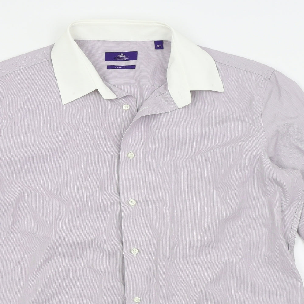 NEXT Mens Purple    Button-Up Size 16.5