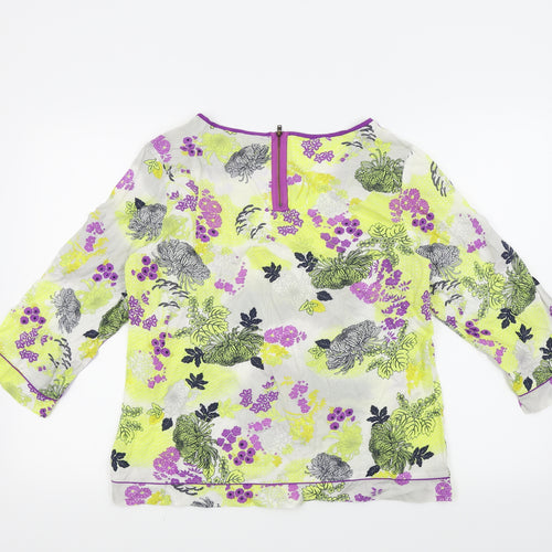 M&S  Womens Yellow Floral  Basic Blouse Size M