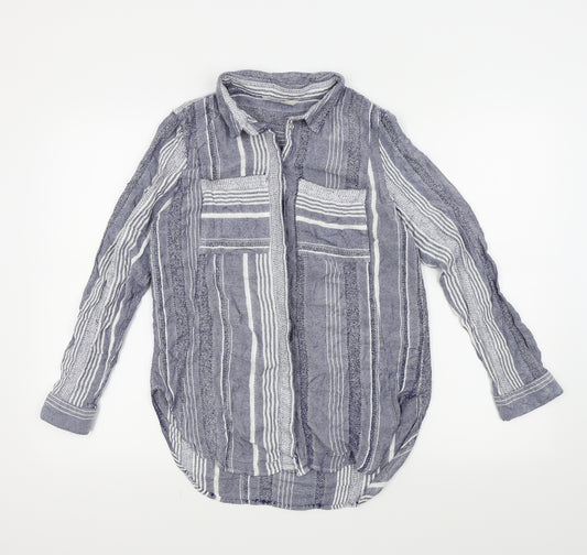 Front view of George women’s blue basic button-up, size UK 12