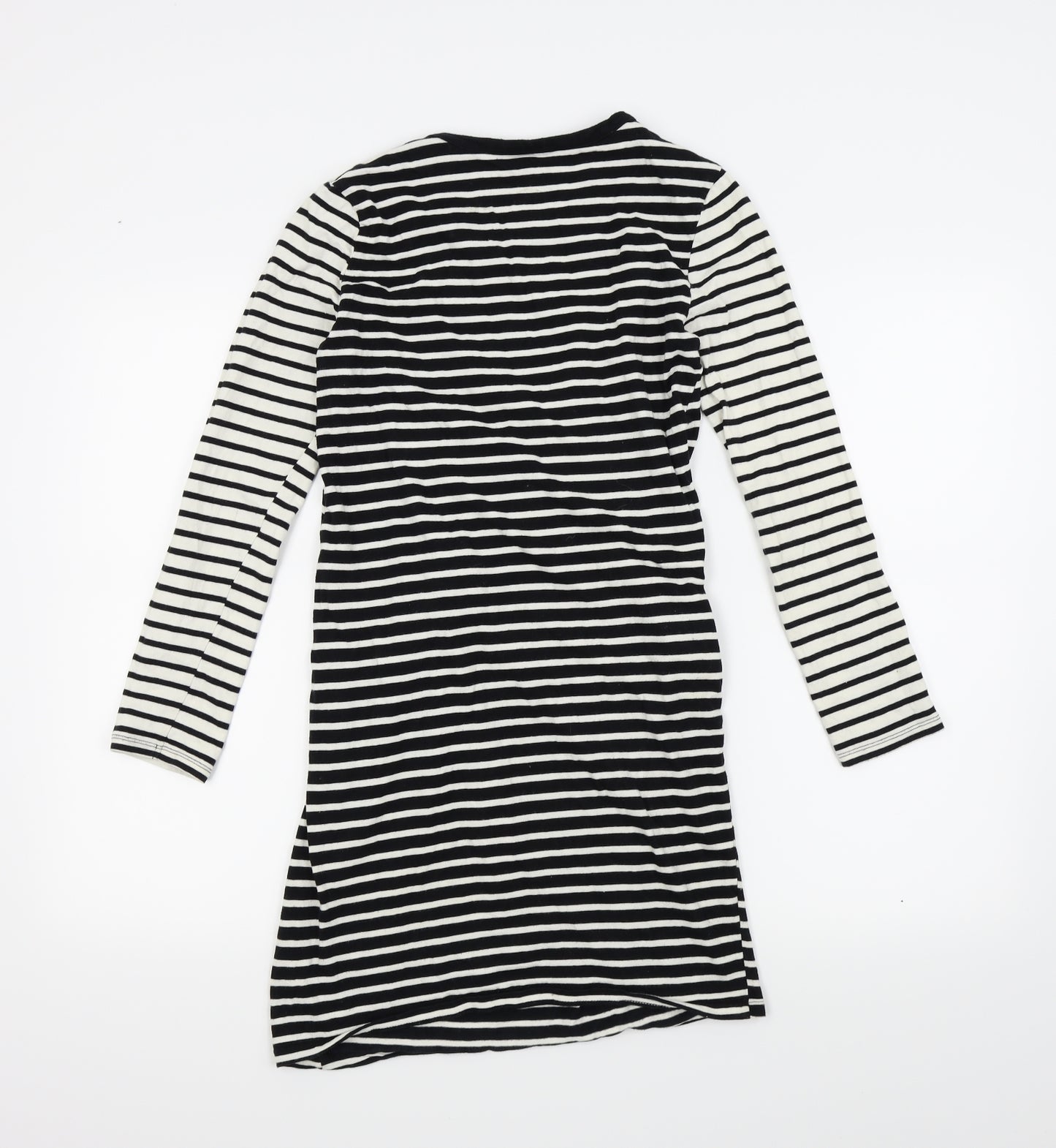 Topshop Womens Black Striped  A-Line  Size 10