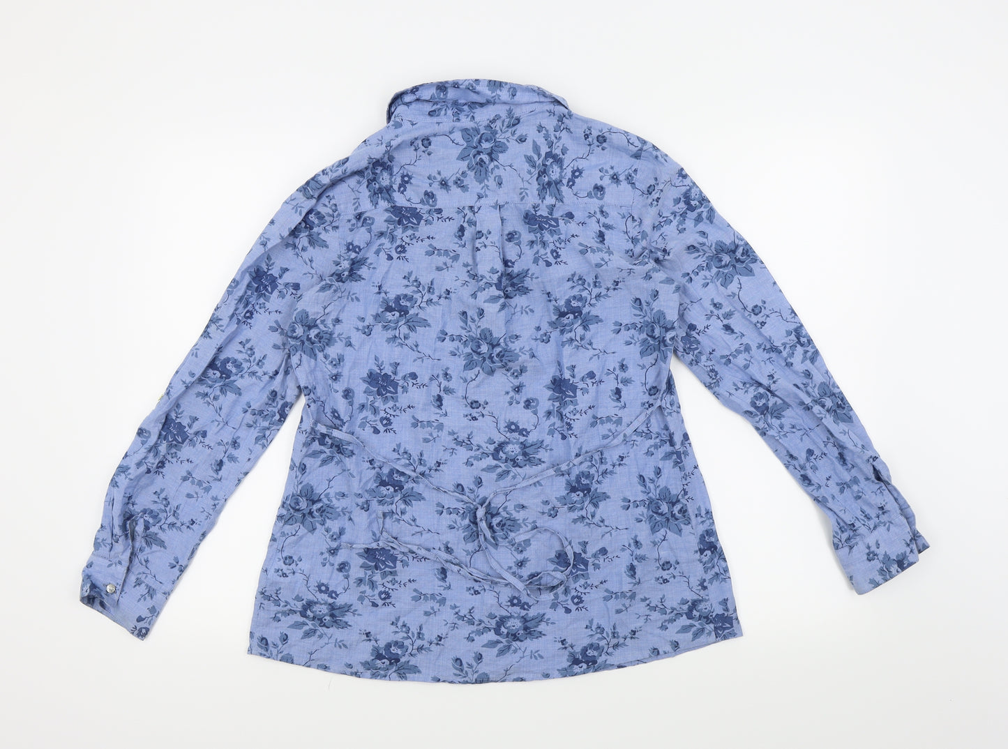 Dickens & jones Womens Blue Floral  Basic Button-Up Size 10