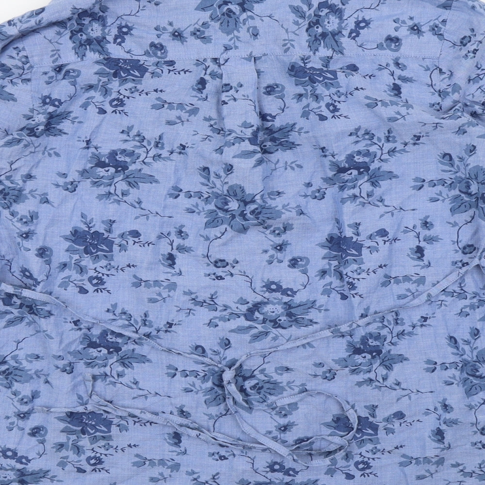 Dickens & jones Womens Blue Floral  Basic Button-Up Size 10