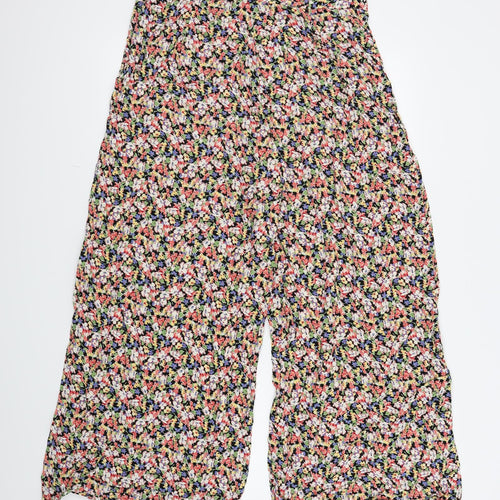 New Look Womens Black Floral  Trousers  Size 14 L28 in