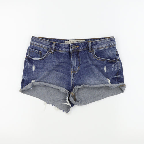 Denim & Co. Womens Blue   Cut-Off Shorts Size 8