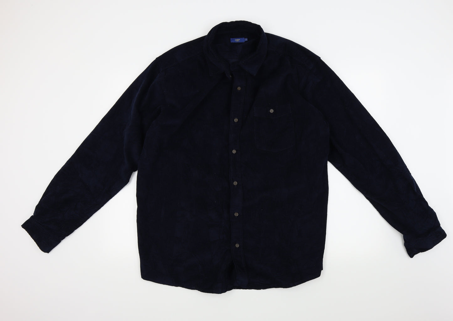 Cotton Traders Mens Blue  Corduroy  Button-Up Size XL