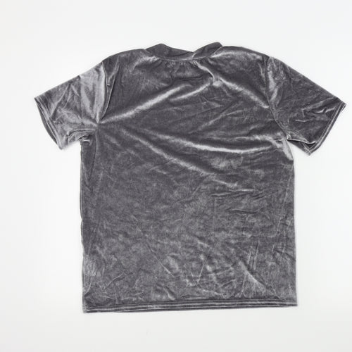 PRETTYLITTLETHING Womens Silver   Basic T-Shirt Size 10
