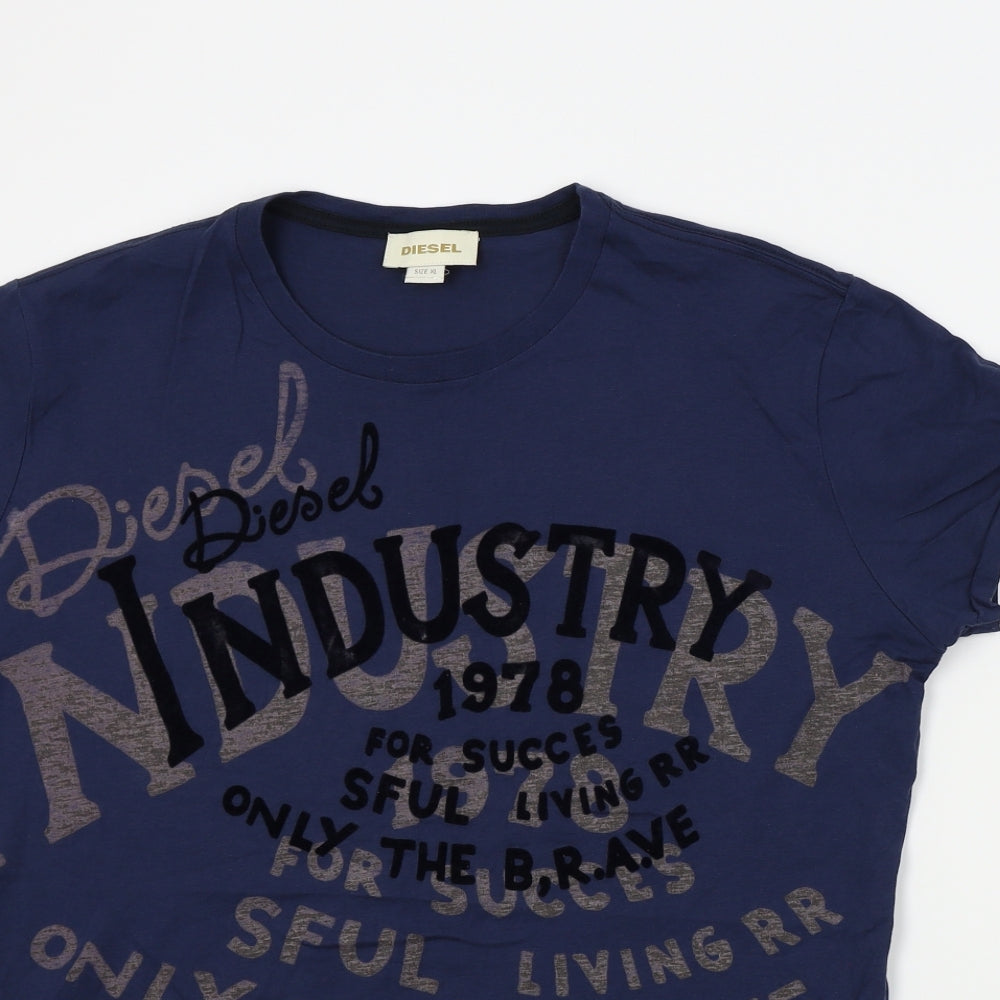 Diesel Mens Blue    T-Shirt Size XL