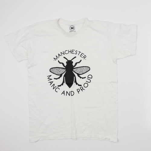 printopolis Mens White    T-Shirt Size M  - Manchester bee