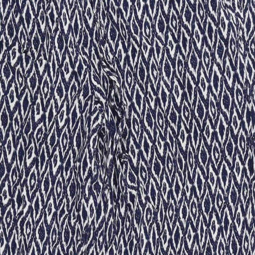 Primark Womens Blue Geometric  Harem Trousers Size 10 L25 in