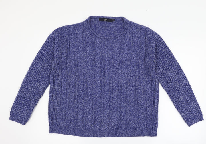 isle Womens Blue Pullover Jumper Size M