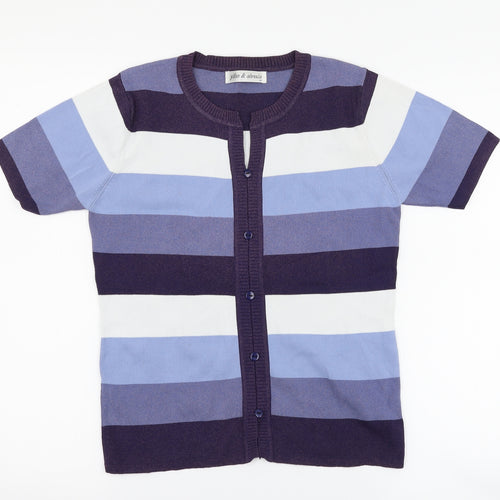 Yifan & alessia Womens Blue Striped  Basic Button-Up Size M