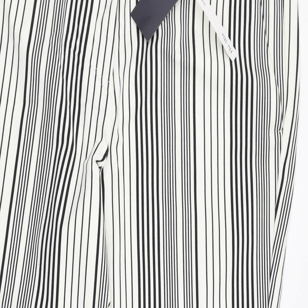 Marks and Spencer Womens White Striped  Trousers  Size 20 L26 in