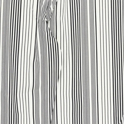 Marks and Spencer Womens White Striped  Trousers  Size 20 L26 in