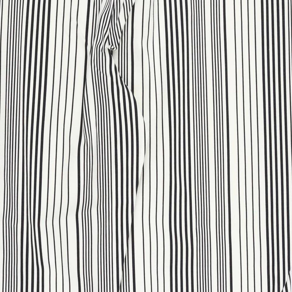 Marks and Spencer Womens White Striped  Trousers  Size 20 L26 in