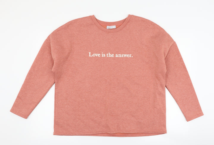 Papaya Womens Pink   Pullover Sweatshirt Size L  - love is the answer