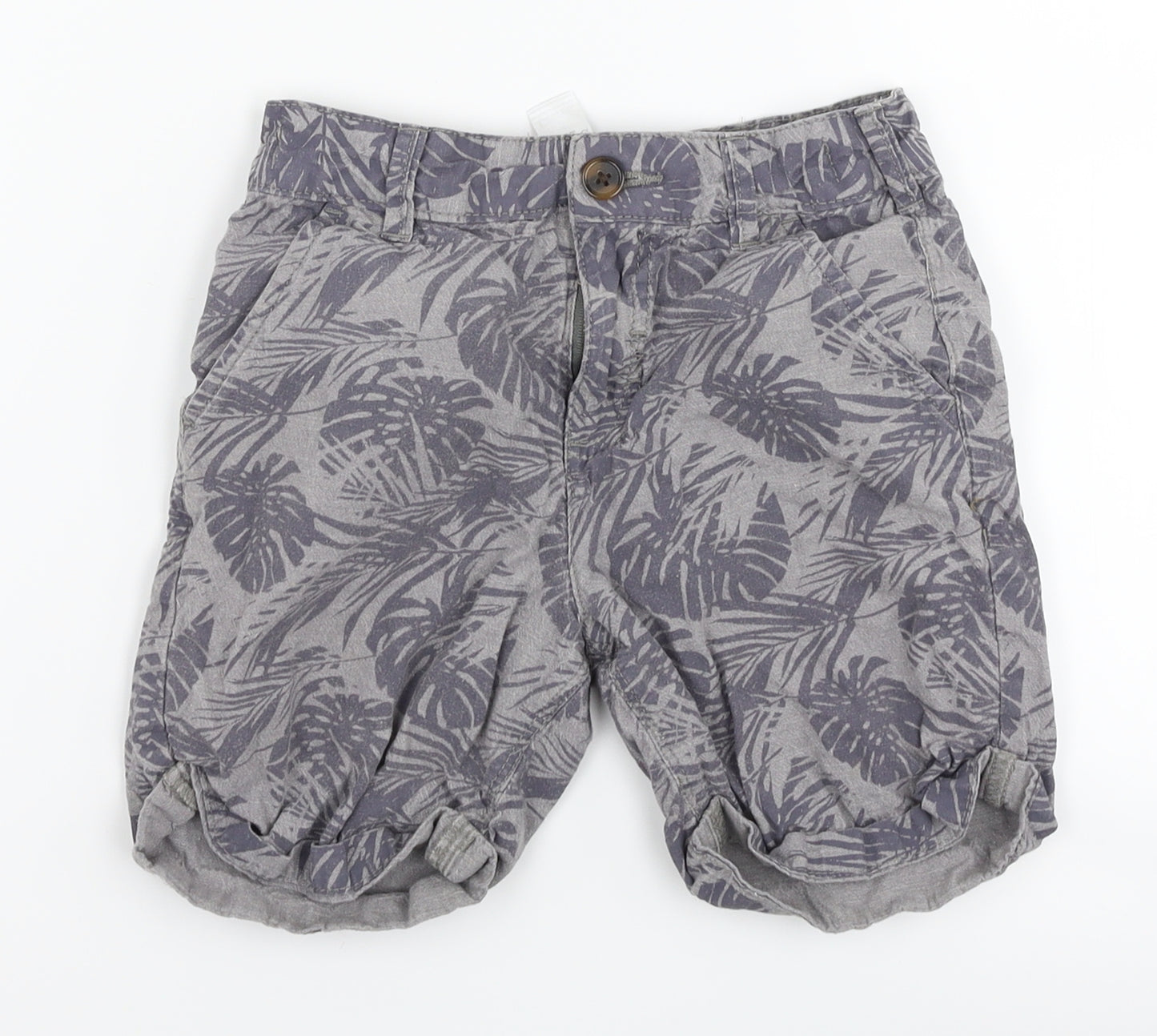 George Boys Grey Floral  Cargo Shorts Size 6-7 Years