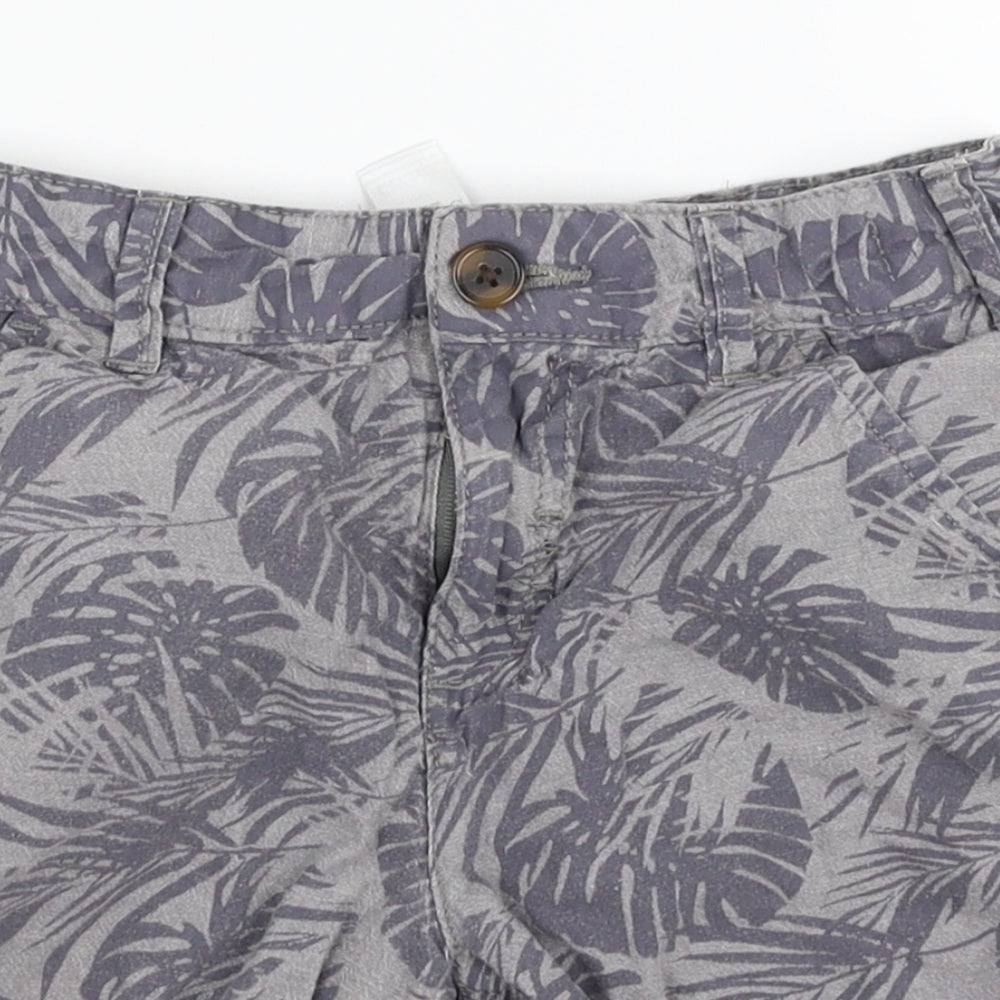 George Boys Grey Floral  Cargo Shorts Size 6-7 Years