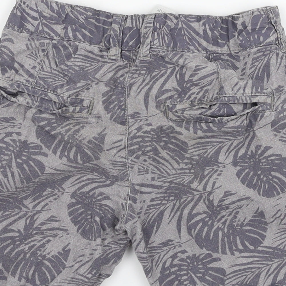 George Boys Grey Floral  Cargo Shorts Size 6-7 Years