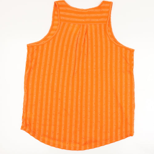 NEXT Womens Orange Striped  Basic Tank Size 16