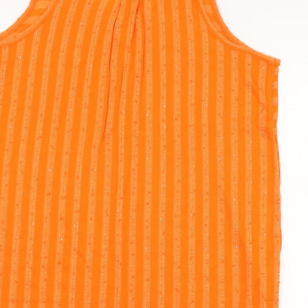 NEXT Womens Orange Striped  Basic Tank Size 16