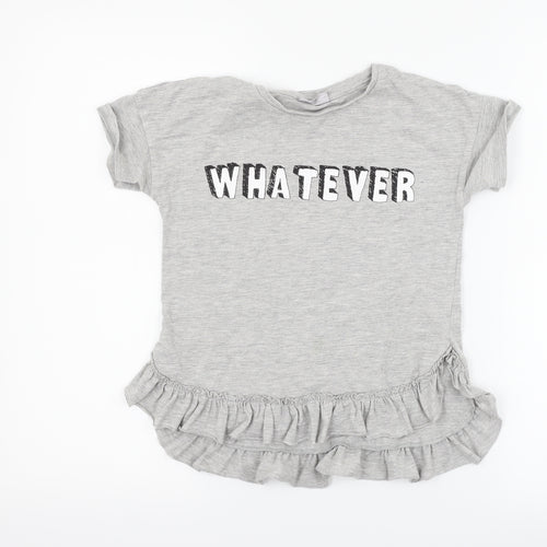 Matalan Girls Grey   Basic T-Shirt Size 9 Years  - whatever