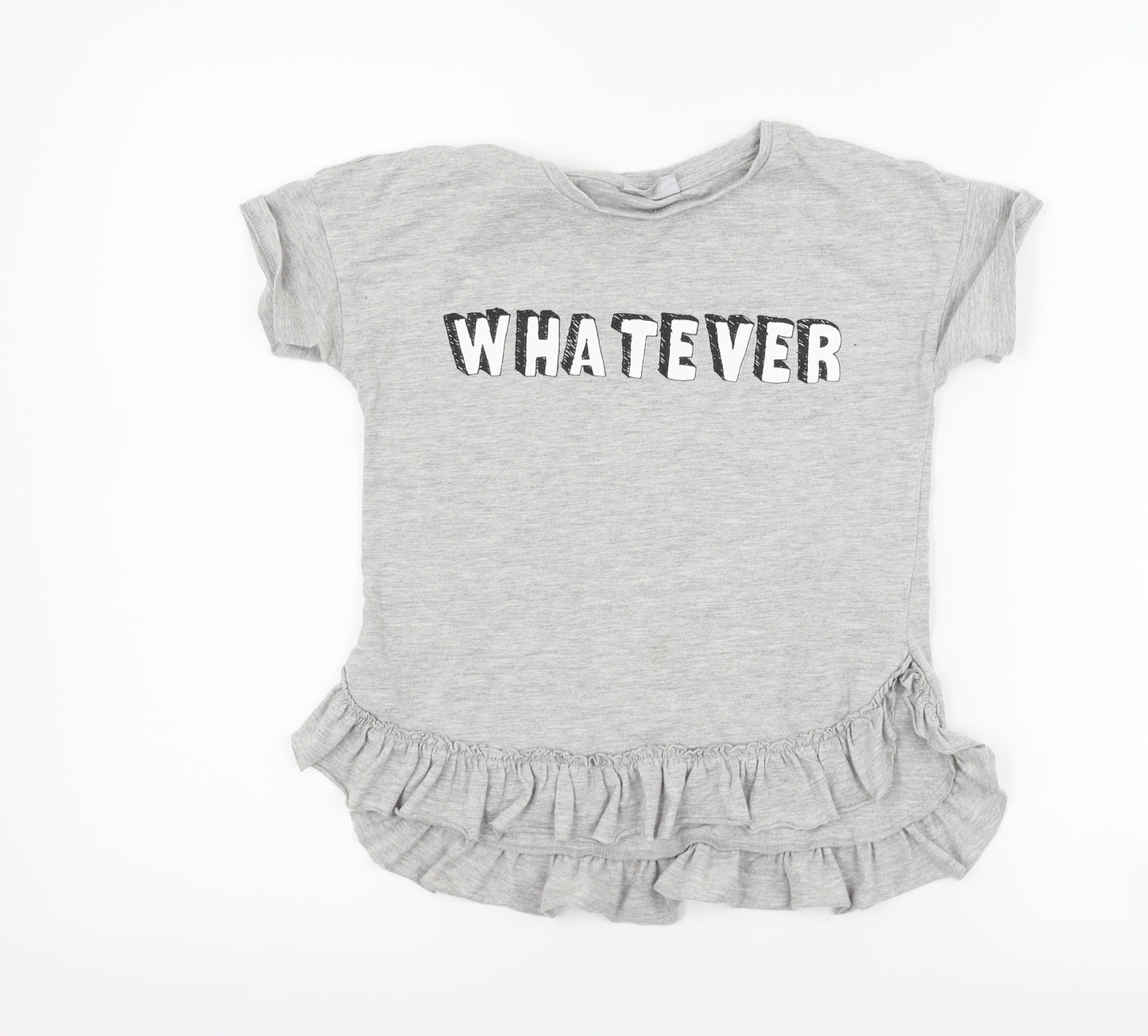 Matalan Girls Grey   Basic T-Shirt Size 9 Years  - whatever