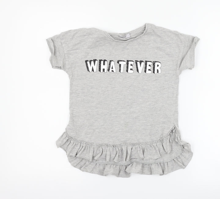 Matalan Girls Grey Basic T-Shirt Size 9 Years - whatever