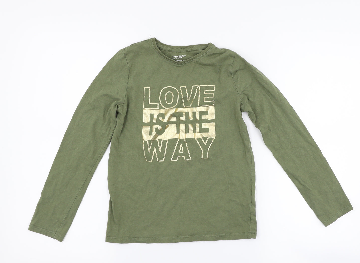 Primark Girls Green   Basic T-Shirt Size 10-11 Years  - love is the way