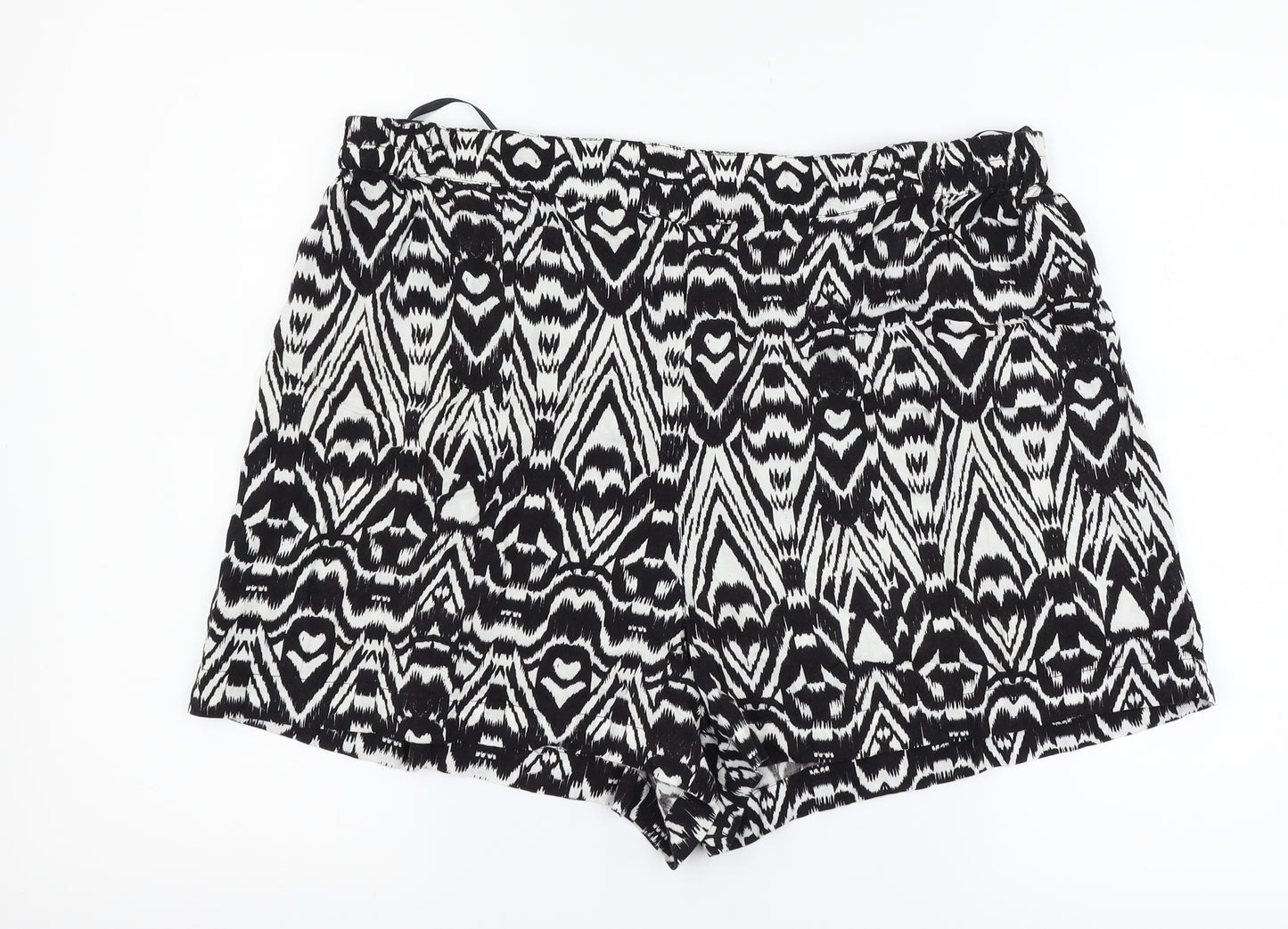 George Womens Black Geometric  Mom Shorts Size 16