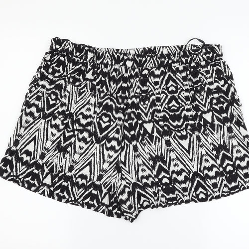 George Womens Black Geometric  Mom Shorts Size 16