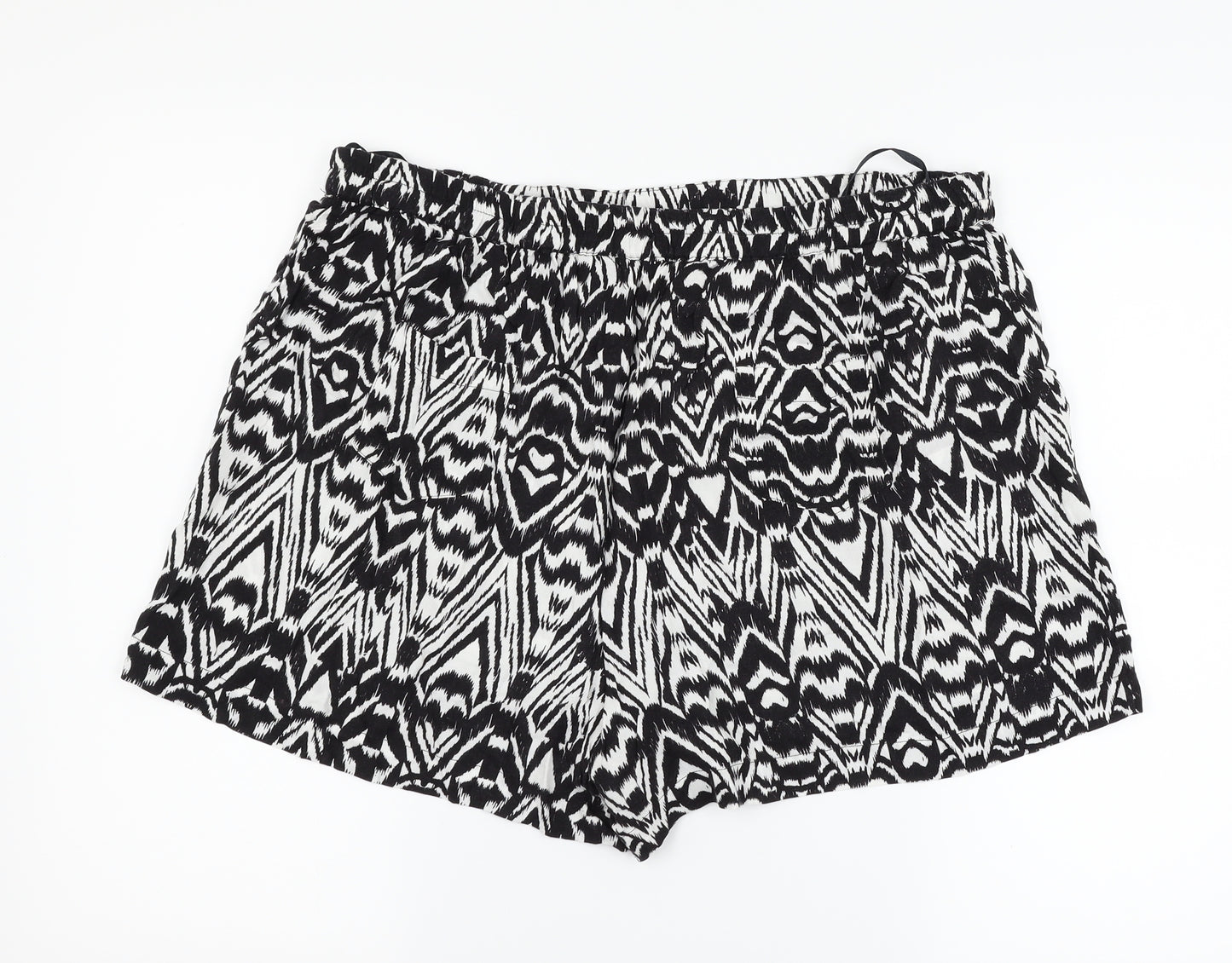 George Womens Black Geometric  Mom Shorts Size 16