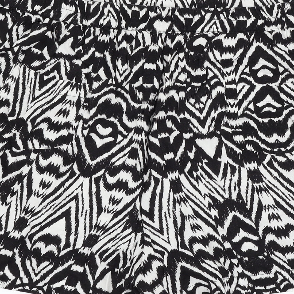 George Womens Black Geometric  Mom Shorts Size 16