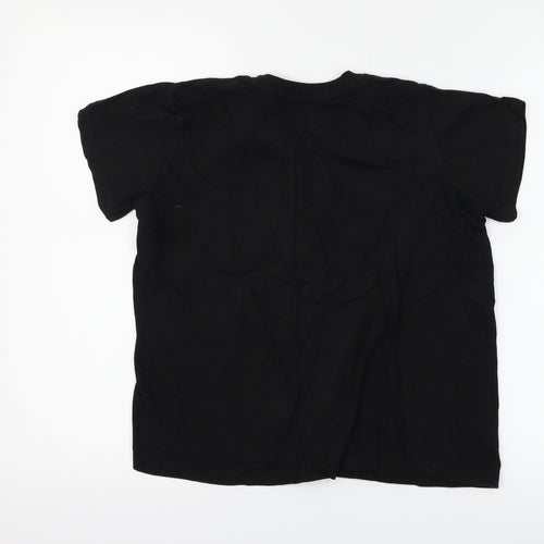 Club Boys Black   Basic T-Shirt Size 9-10 Years  - slogan