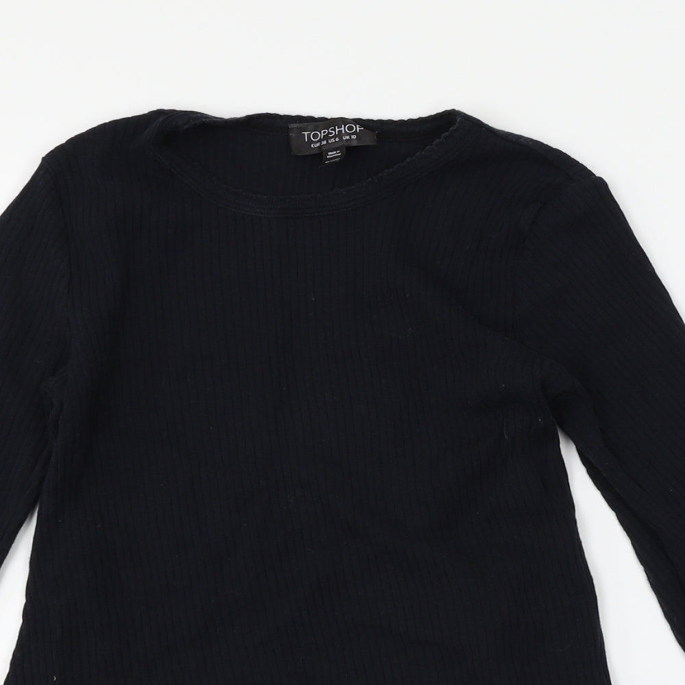Topshop Womens Black   Basic T-Shirt Size 10