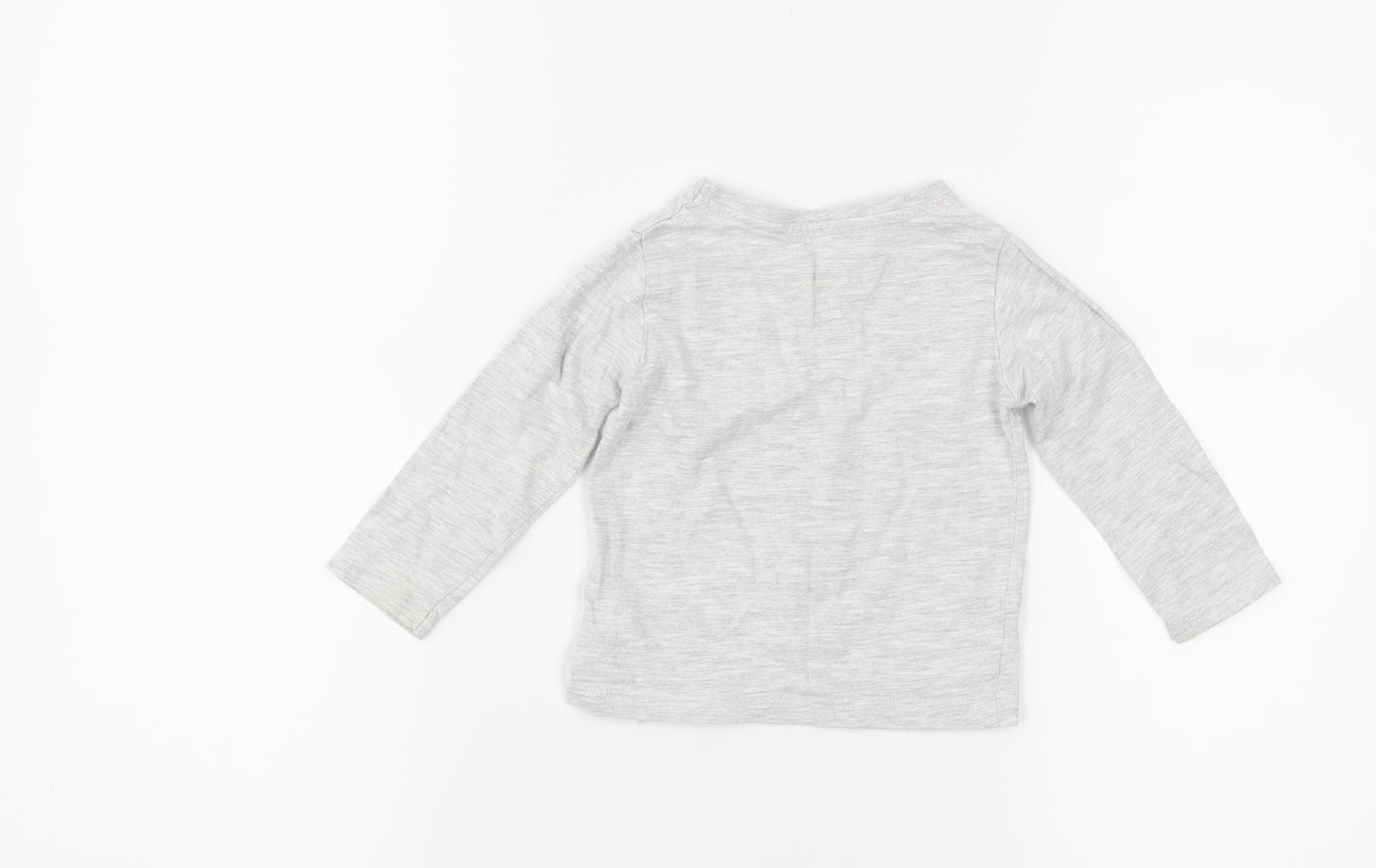 Primark Girls Grey Floral  Basic T-Shirt Size 9-12 Months  - lovely
