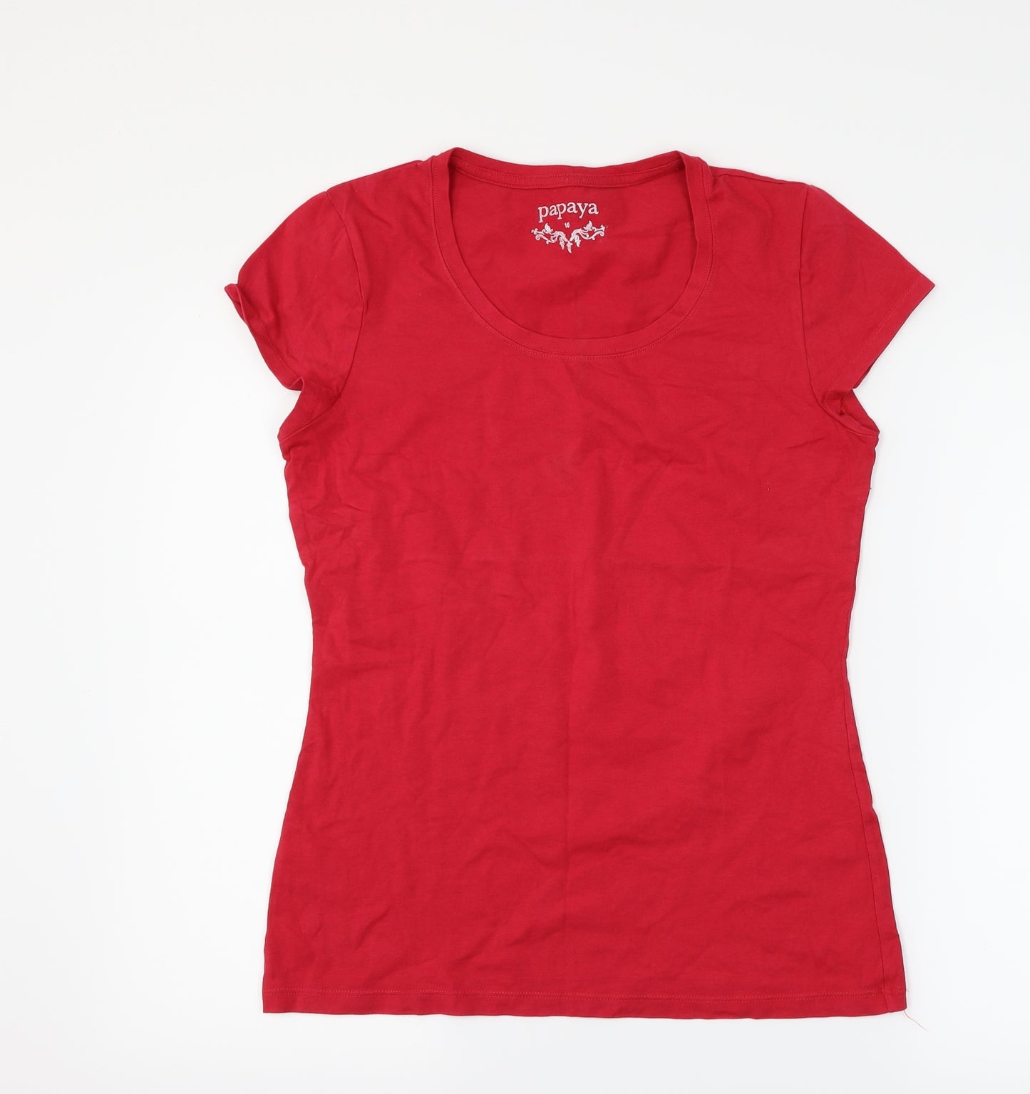 Papaya Womens Red   Basic T-Shirt Size 16