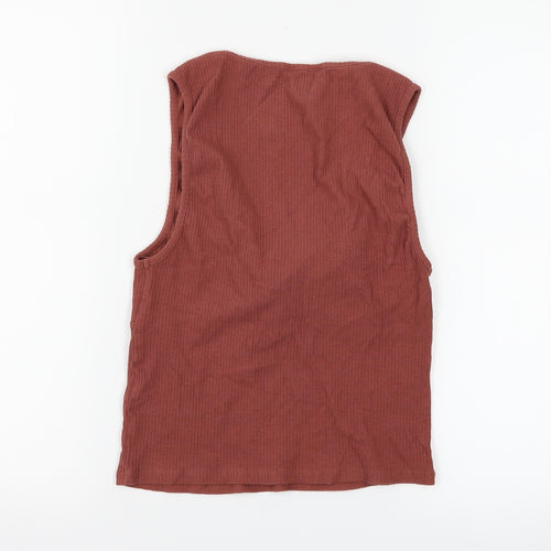 New Look Womens Brown   Cropped Tank Size 14  - tie front