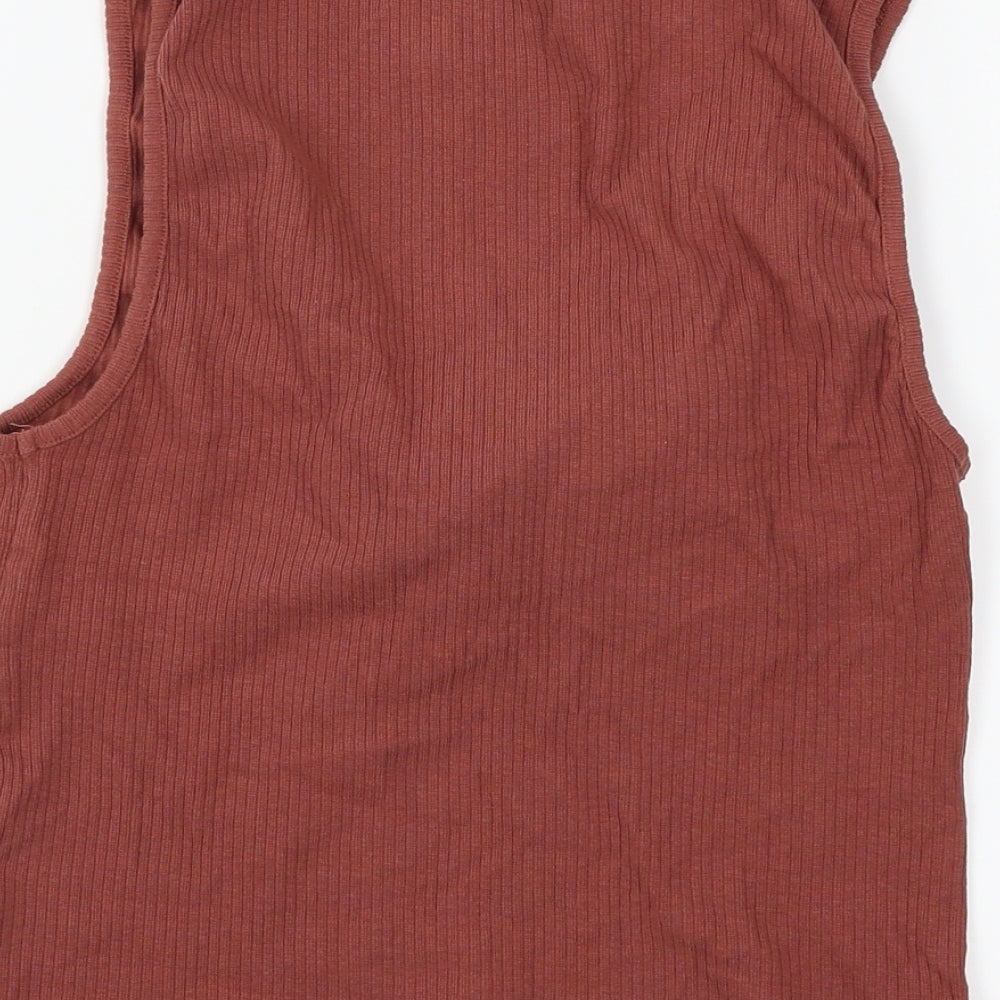 New Look Womens Brown   Cropped Tank Size 14  - tie front