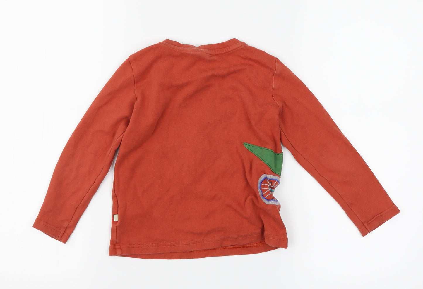 Frugi Boys Brown   Basic T-Shirt Size 5-6 Years  - dinosaur
