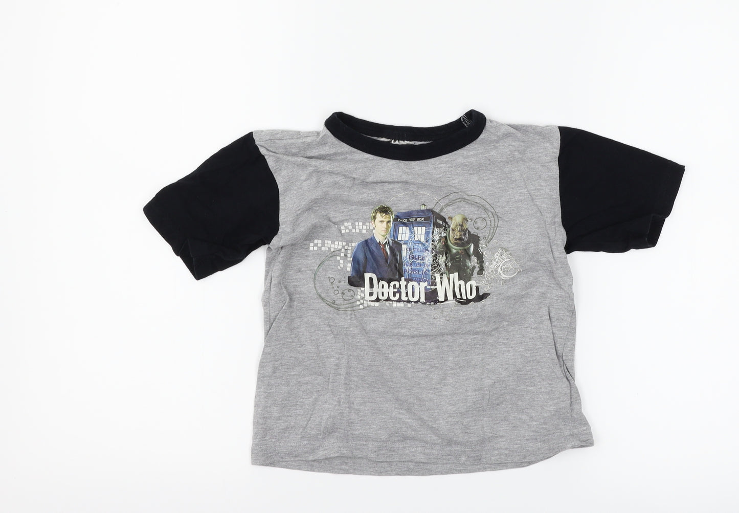 F&F Boys Grey   Basic T-Shirt Size 5-6 Years  - Doctor Who