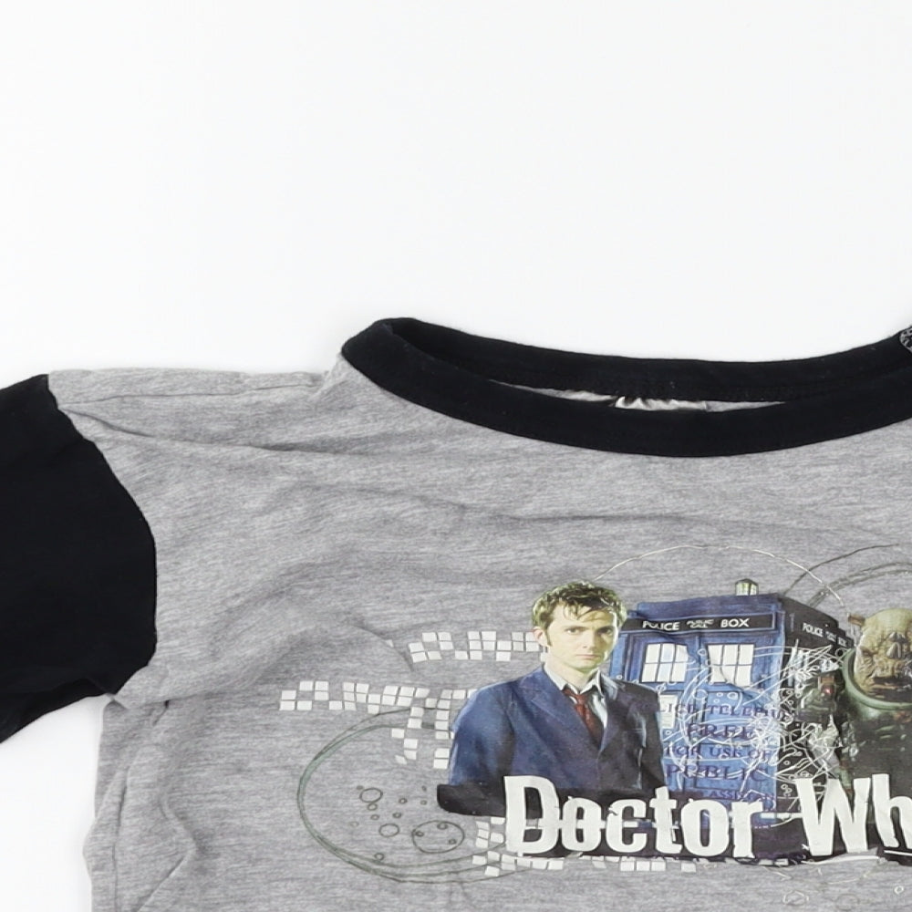 F&F Boys Grey   Basic T-Shirt Size 5-6 Years  - Doctor Who