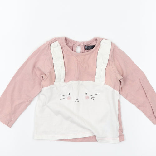 Very Girls Pink   Basic T-Shirt Size 9-12 Months  - bunny