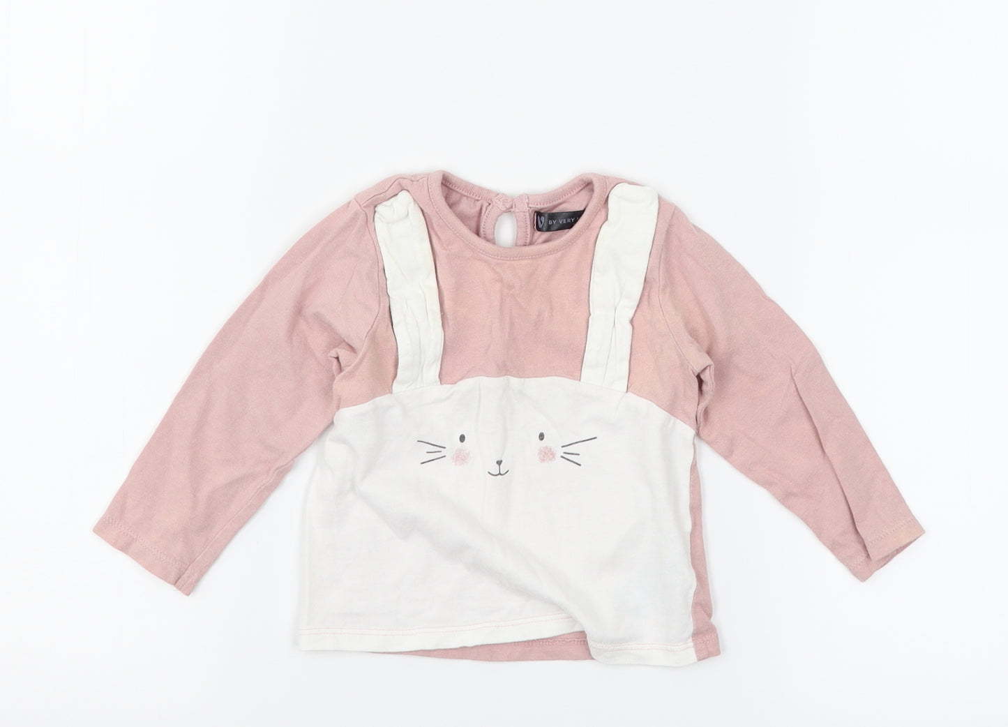 Very Girls Pink   Basic T-Shirt Size 9-12 Months  - bunny