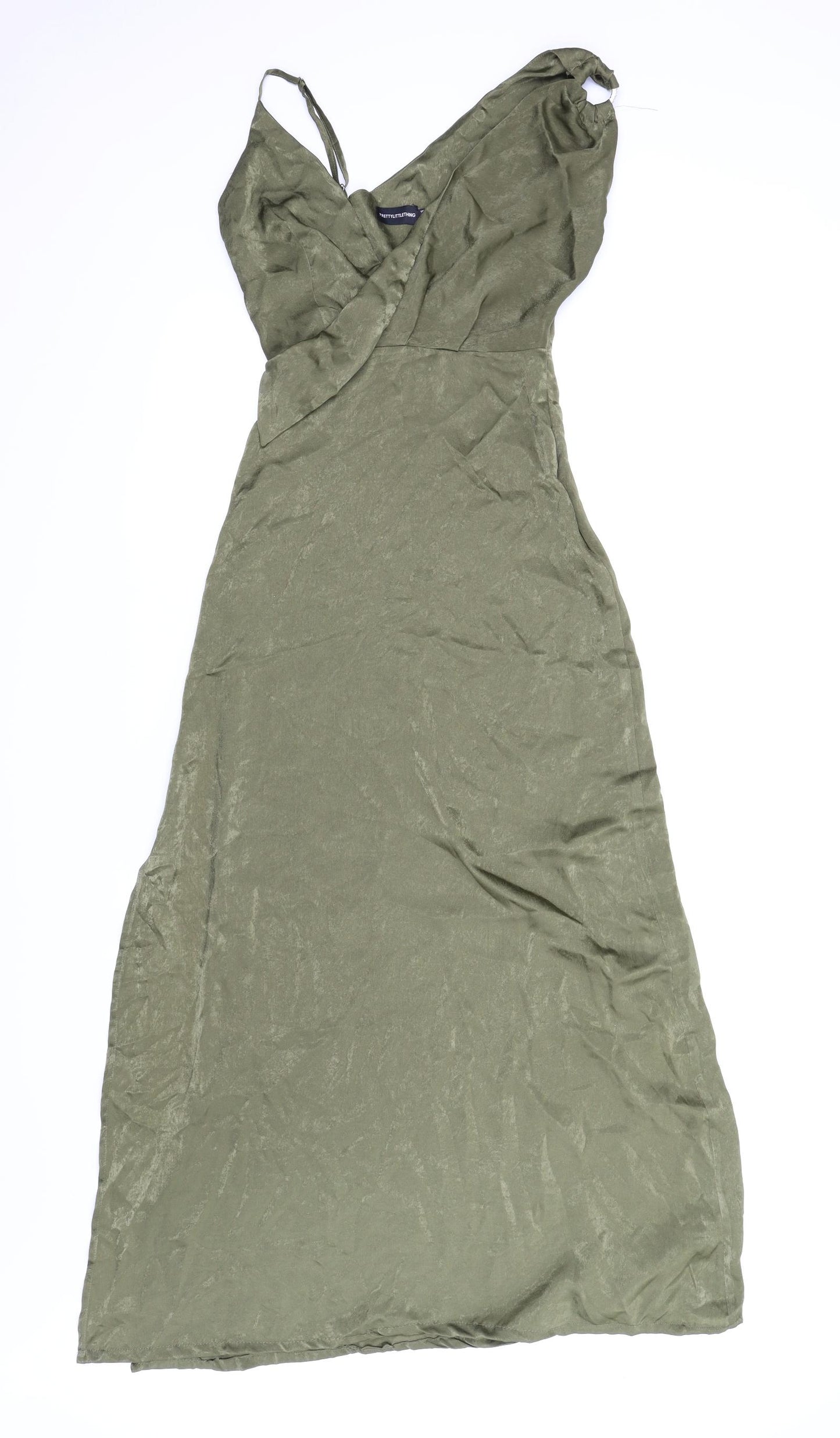 PRETTYLITTLETHING Womens Green   Slip Dress  Size 6