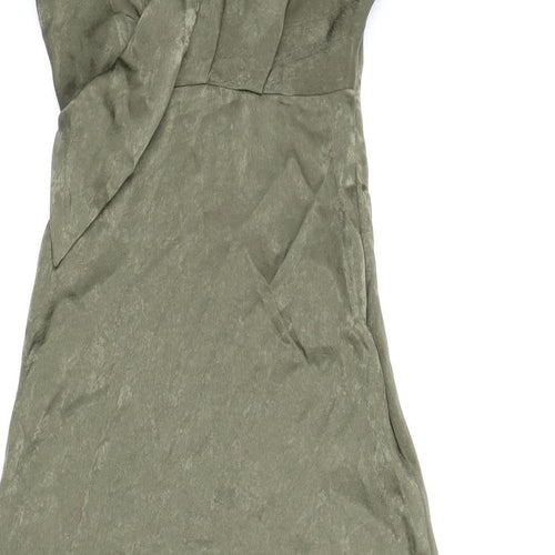 PRETTYLITTLETHING Womens Green   Slip Dress  Size 6