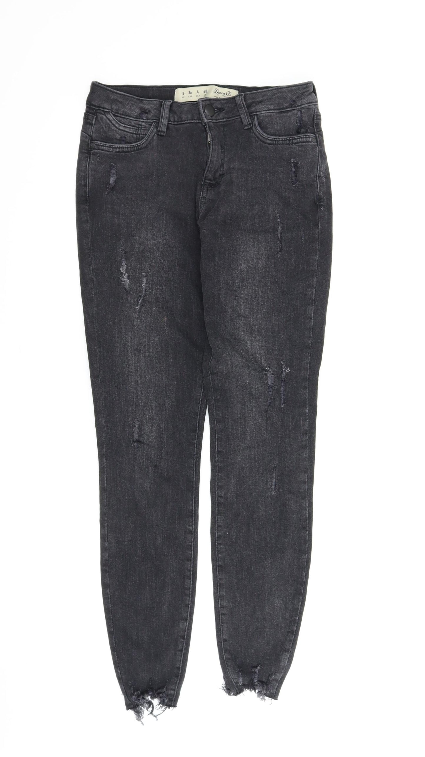 Denim Co Womens Black  Denim Skinny Jeans Size 8 L25 in