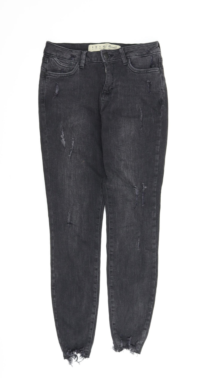 Denim Co Womens Black  Denim Skinny Jeans Size 8 L25 in