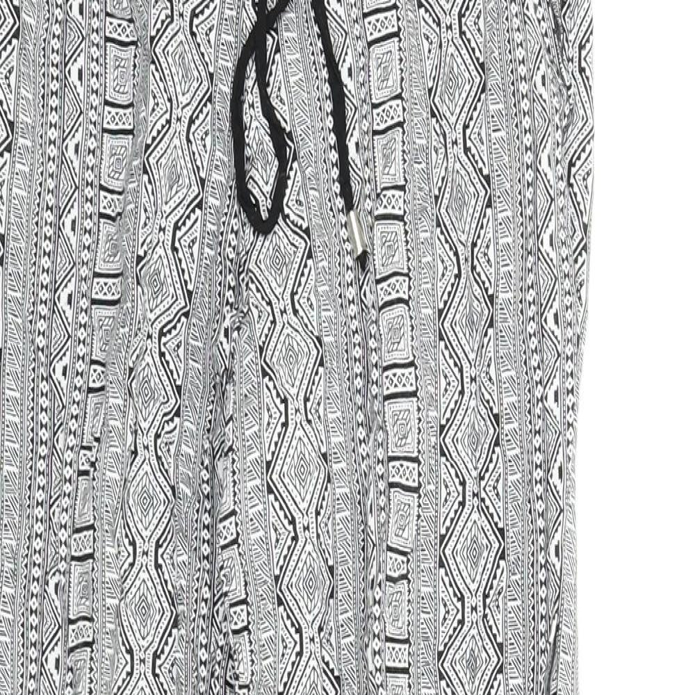 Primark Womens Grey Geometric  Harem Trousers Size 10 L25 in