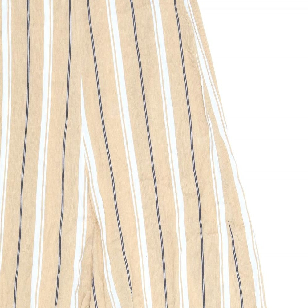 Primark Womens Beige Striped  Jumpsuit One-Piece Size 8 L23 in